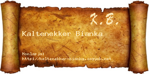 Kaltenekker Bianka névjegykártya
